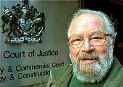 Peter Boggis standing outside the Royal Court of Justice
